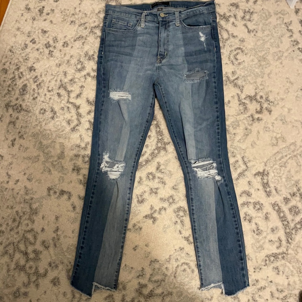 Flying Monkey Los Angeles two tone denim ripped jeans